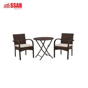 Anchor Lane Chairs W/Cush/Table set (3/CN) Brown