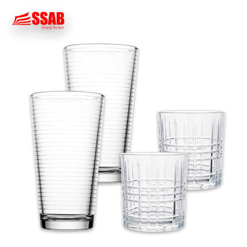 2X SHORT GLASS/2X GLASS TUMBLER
