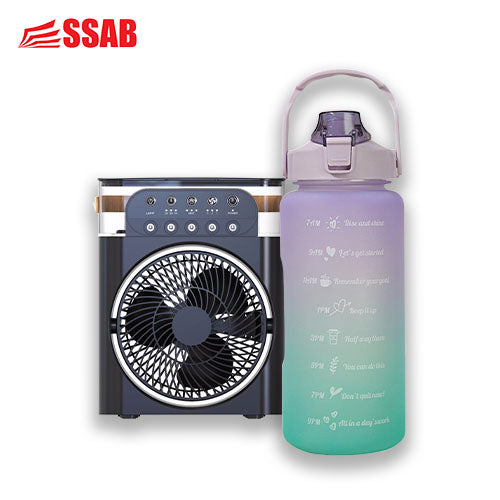 1 WATER BOTTLE 1000ML + 1 COOLING FAN MINI