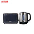 GEVI STAINLESS STEEL & BLACK KETTLE / GEVI 2 SLICE BLACK TOASTER COOL-TOUCH