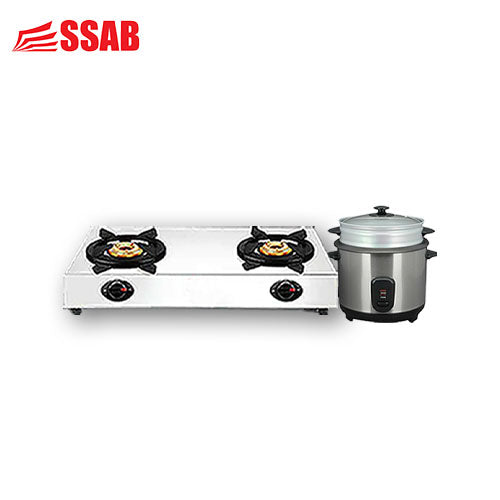 COOLEX ALUNIUM GAS STOVE 2-BURNER/GEVI RICE COOKER 2.2L/900W 12 CUP
