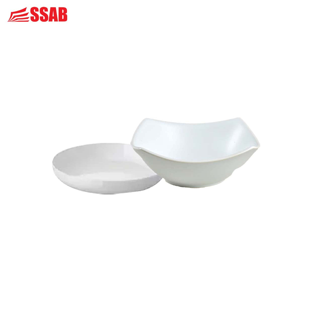 6 X 5" SQUARE DISH/SAUCER/6 x 10.5" OVAL WHITE CERAMIC PLATE