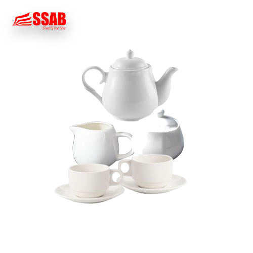 1X CERAMIC TEAPOT/2X COFFE CUPS/2X SAUCERS/1X CERAMIC MILK JUG