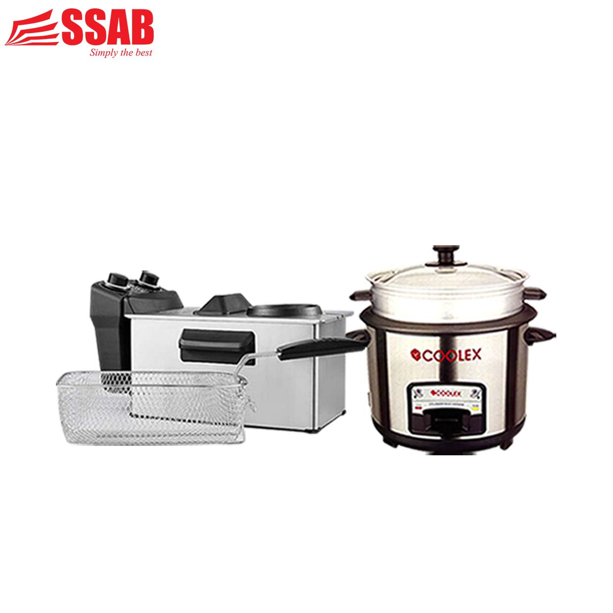 ANKO 3L DEEP FRYER/COOLEX RICE COOKER 1.5/8CUP WITH STEAMER