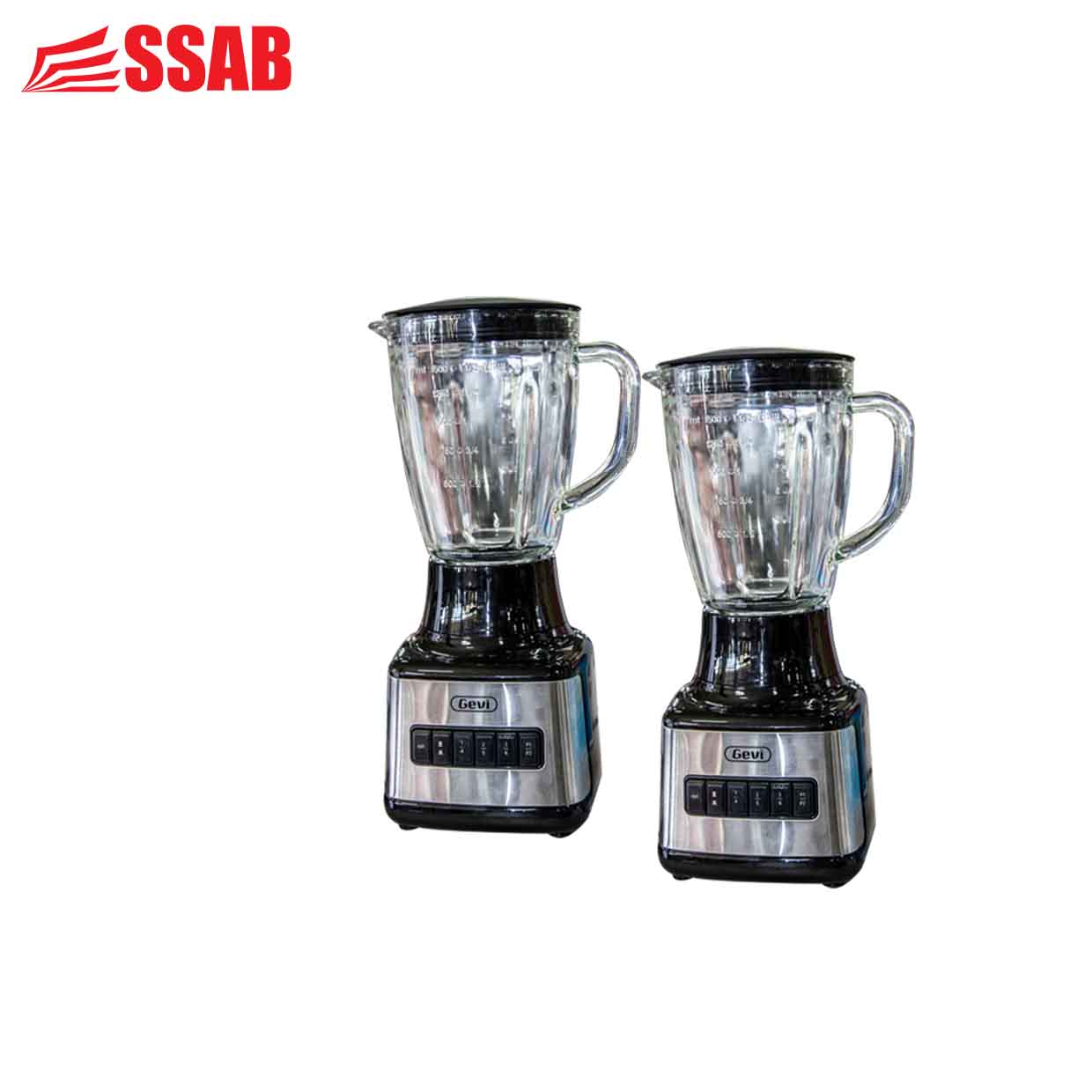 GEVI STAINLESS STEEL AND BALCK BLENDER 1.5L X2