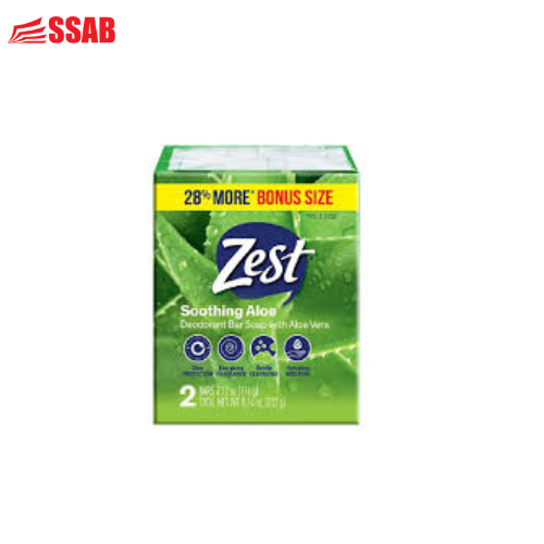 ZEST BATH 2-BAR BONUS - FRESH ALOE 4.12OZ X2