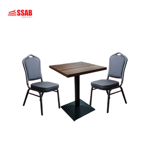 1X RESTURANT BROWN TABLE/2X RESTURANT CHAIRS