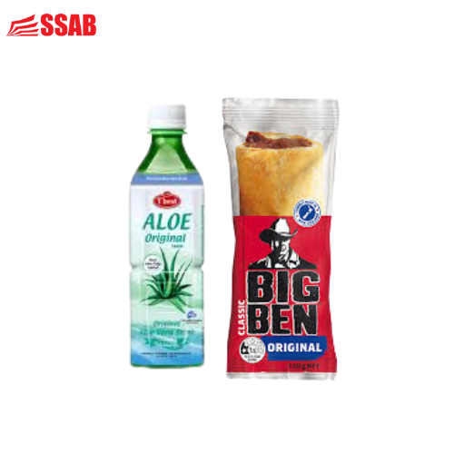 BIG BEN CLASSIC SAUSAGE ROLL ORIGINAL 130G/Bywell Aloe Vera Drink 500mls