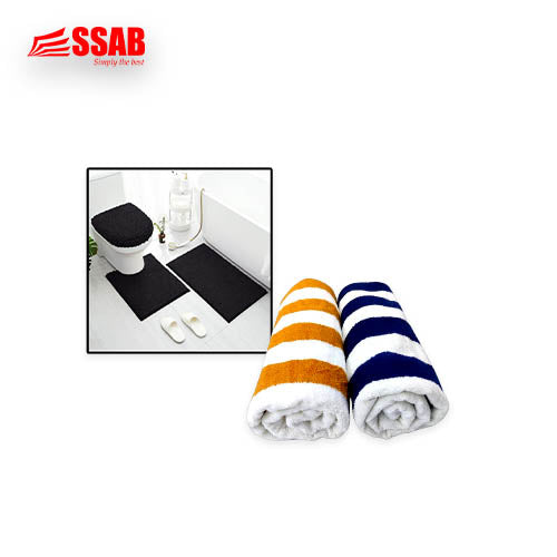 2X CABANA POOL TOWELS/1X SHAGGY DADDY BATH SET 3 PIECE