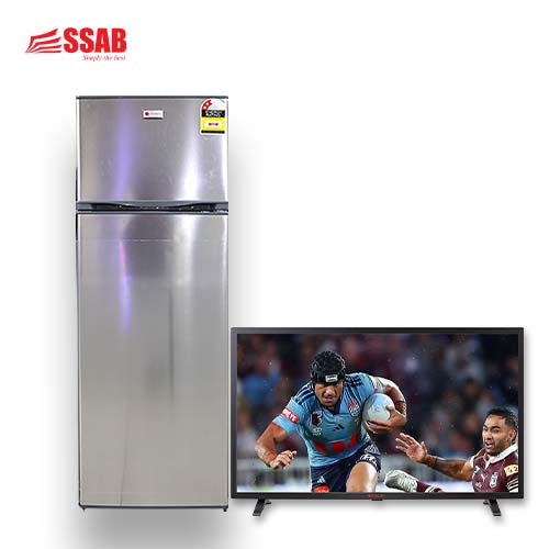COOLEX 32" SMART TV/COOLEX FRIDGE 202L STAINLESS STEEL