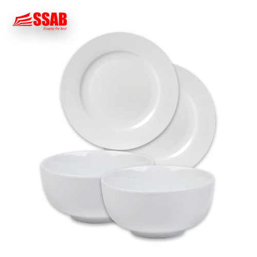 2X SAUCER PLATE 6"/2X CERAMIC OKA BOWL