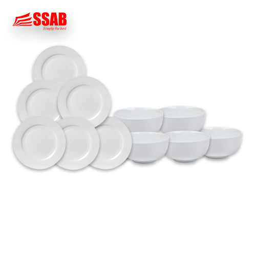 6X CERAMIC PLATE/6X CERAMIC SAUCE BOWL