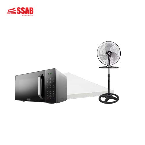 GEVI 30L MICROWAVE + COOLEX INDUSTRIAL STAND FAN 18" 3INCH FOAM SINGLE MATTRESS COVERED