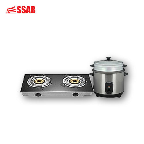 COOLEX 2 BURNER GAS/GEVI RICE COOKER 1.5L/500W 8 CUP