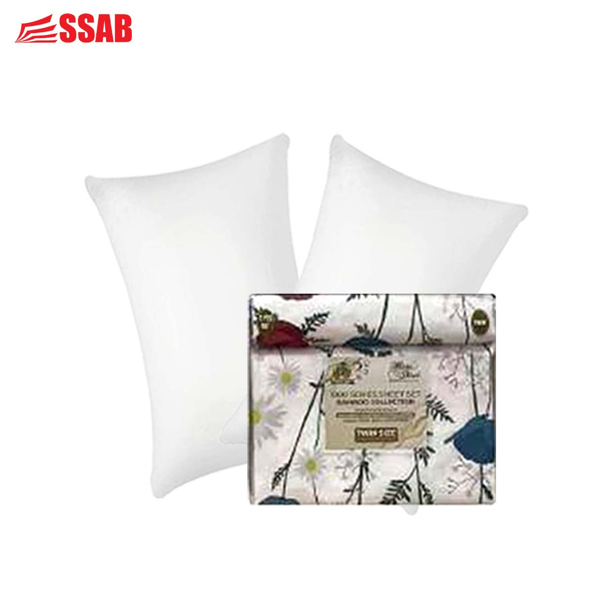 2XSWI PILLOW/4PC BAMBOO BED SHEET SET - DOUBLE / FULL