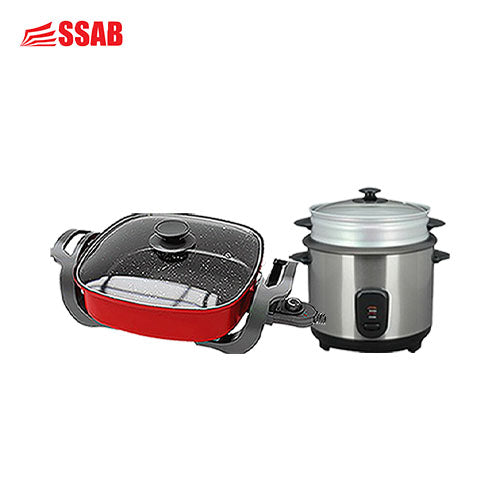 ELECTRIC SKILLET/GEVI RICE COOKER 2.2L/900W 12 CUP