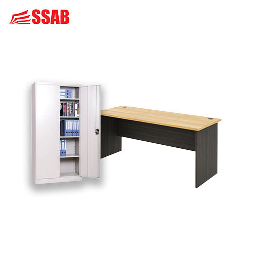 1 FILING CABINET / SSAB VICTORIAN STRAIGHT LINE 1500MM DESK