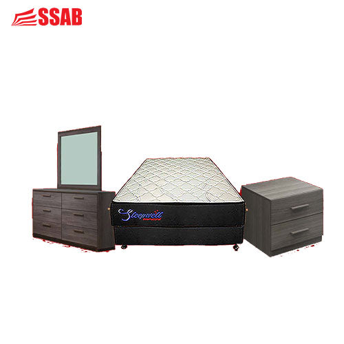 SKAIDO DRESSER WITH MIRROR & SKAIDO NIGHT  STAND /SWI POCKET QUEEN SET