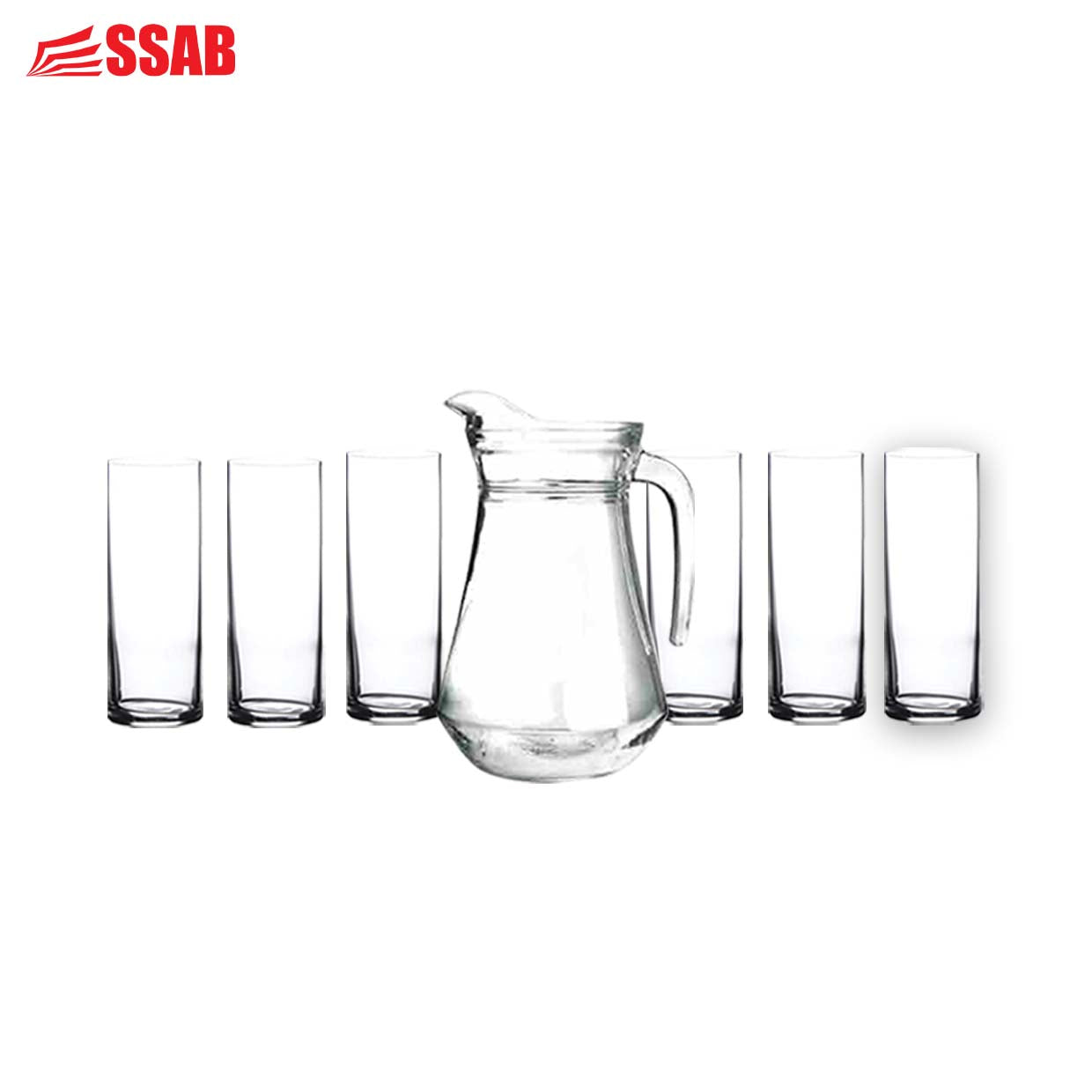6 X HIGH BALL JUICE GLASS 300ML/2 X JUG GLASS 1LTR