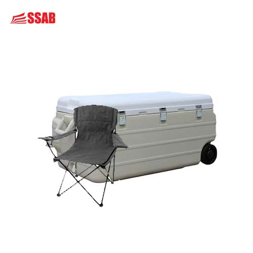 CLASSIC BEACH CHAIR/GREY LARGE COOLER 180L WITH WHEEL