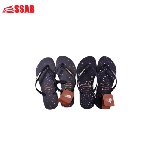 HAVAIANAS SLIM METALLIC STARS BLACK