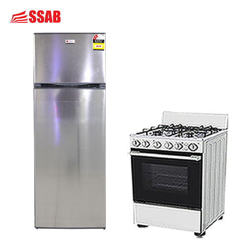 COOLEX FREESTANDING FULL GAS 4 BURNER OVEN/COOLEX S/STEEL202L FRIDGE