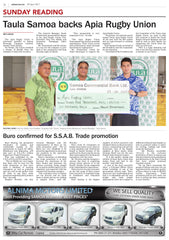 Taula Samoa backs Apia Rugby Union