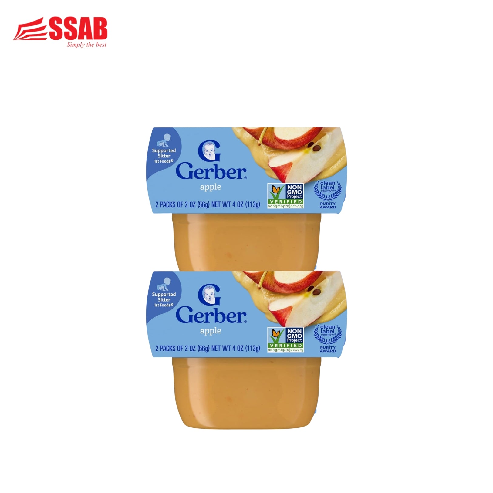GERBER 2 PACK BABY FOOD CARROT / APPLE 113G (PICK UP AT SSAB BARGAINS SINAMOGA ONLY)