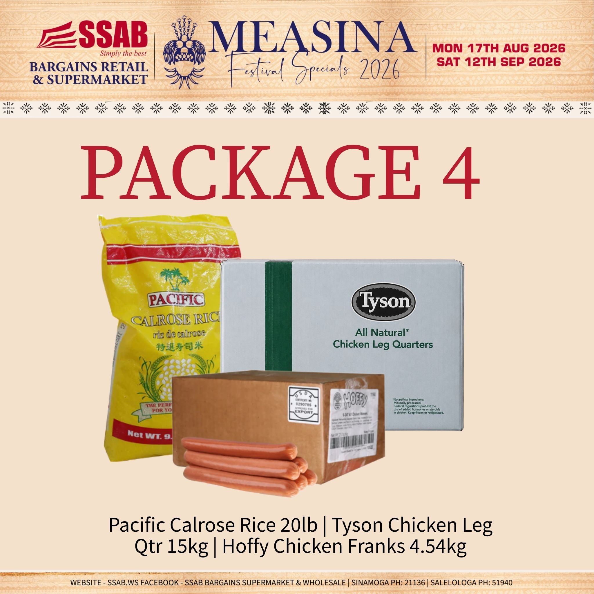 MEASINA PACKAGE 4 - BACKORDER (see details below)