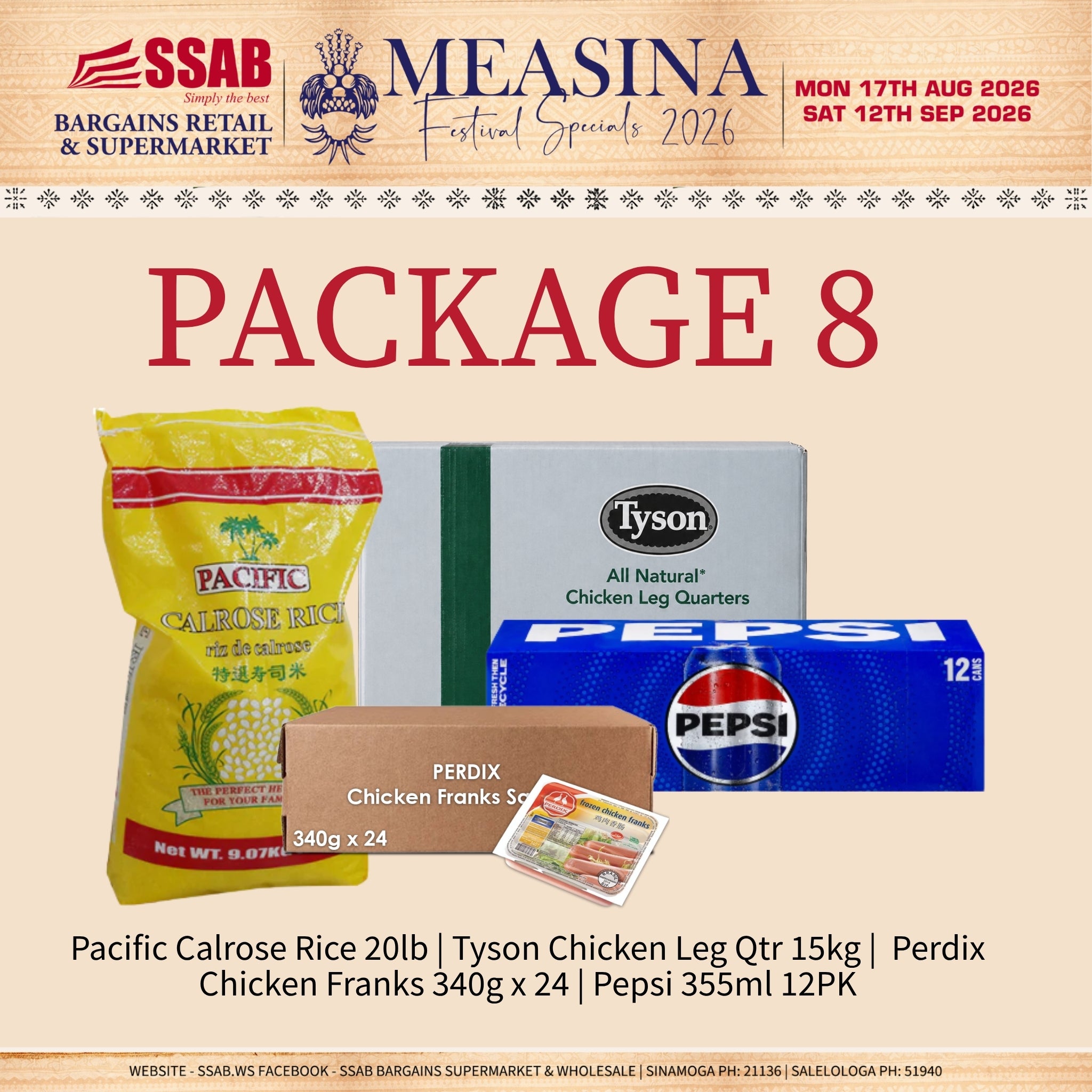 MEASINA PACKAGE 8 - BACKORDER (see details below)